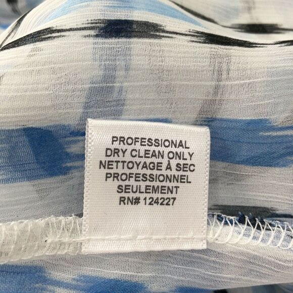 Misa Los Angeles Blue White Dominika Striped Chiffon Maxi Dress Size Large - Picture 9 of 10